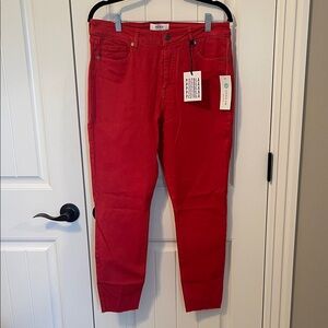 Pistola Women’s Red Jennifer Scissor Cut Hem Skinny Jeans